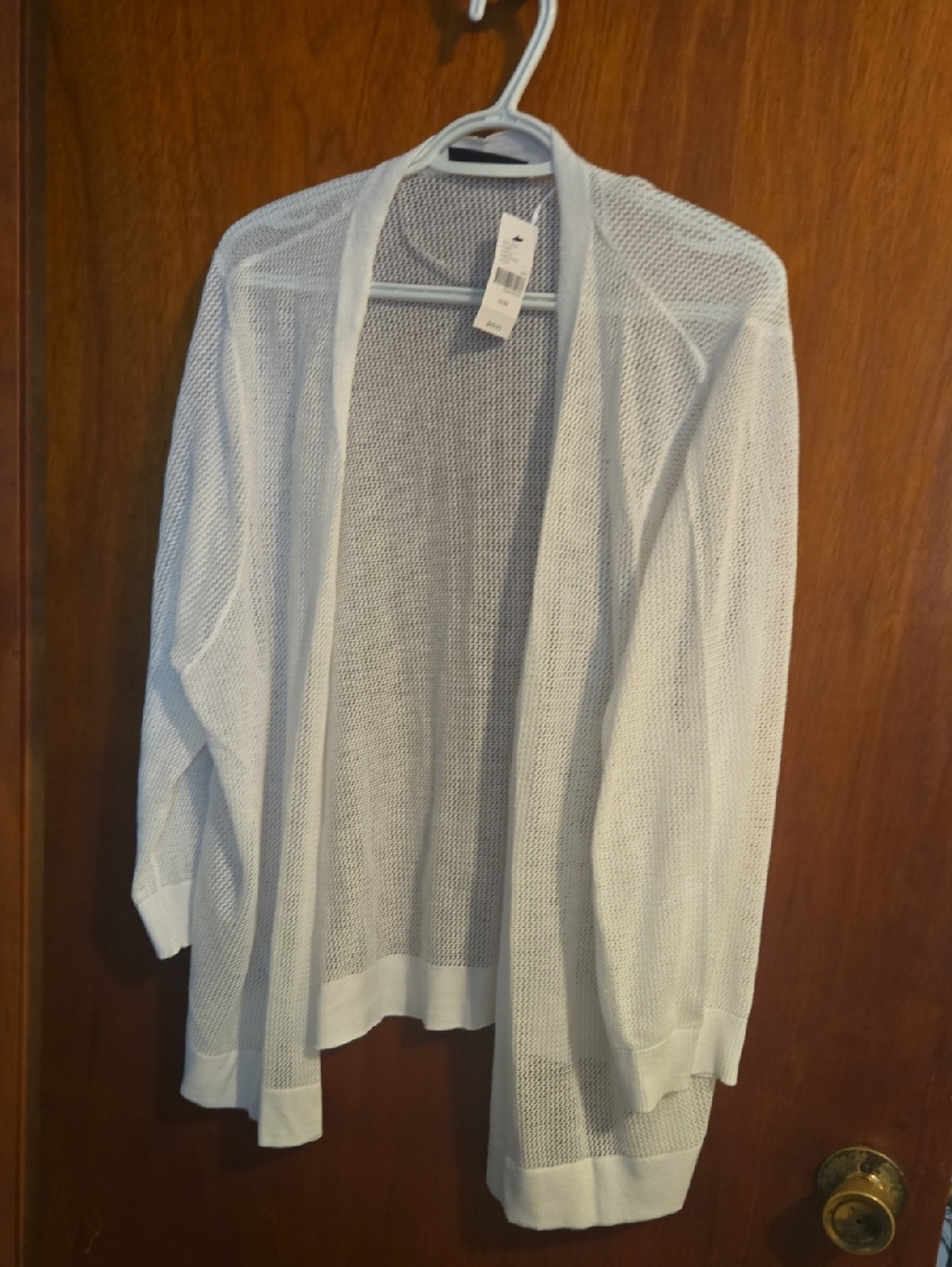 White Open-Front Women's Sweater Cardigan